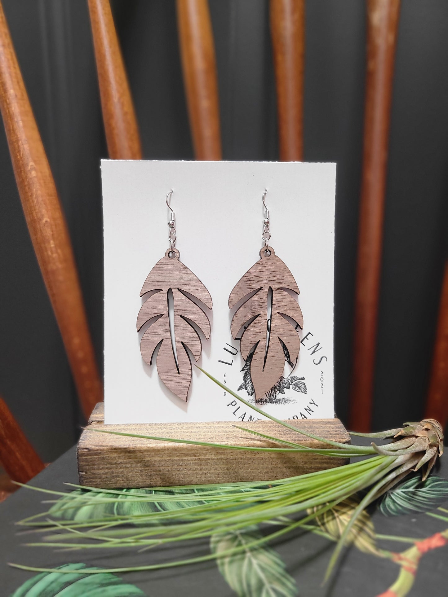 Handmade Wooden Earrings, Style #7