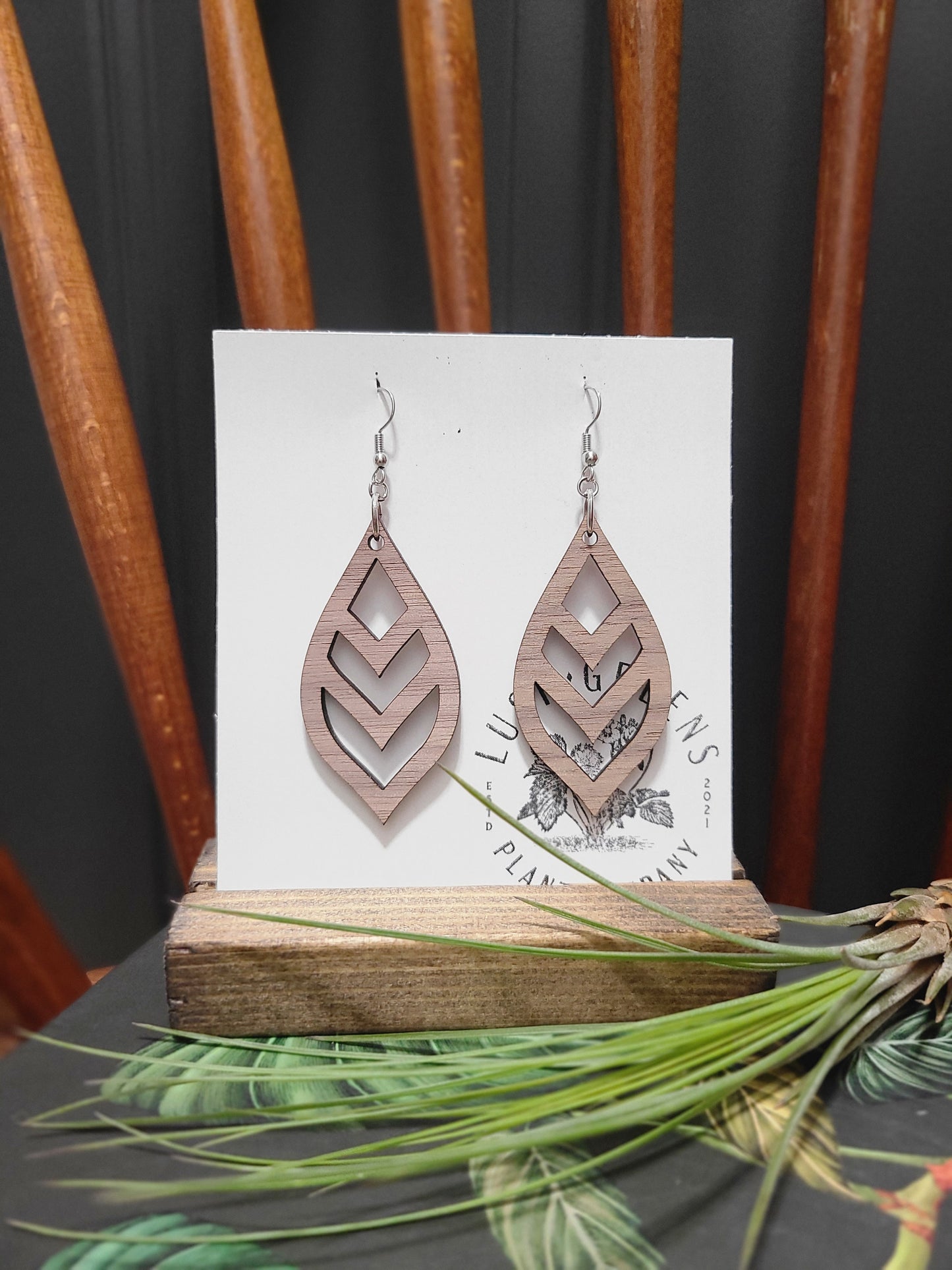 Handmade Wooden Earrings, Style #4